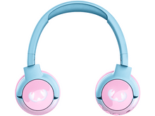 Charger l&#39;image dans la galerie, Casque audio bleu et rose avec bandeau bleu clair.
