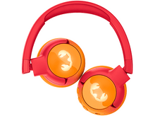 Charger l&#39;image dans la galerie, Casque rouge et orange. Les écouteurs sont orange et l&#39;arceau rouge. Le logo JBL est visible.
