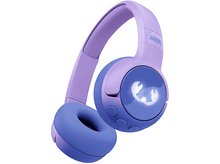 Charger l&#39;image dans la galerie, Une paire d&#39;écouteurs violets et bleus avec un logo sur l&#39;écouteur.
