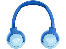 Charger l&#39;image dans la galerie, Casque bleu et bleu clair sur fond blanc. Ils sont circum-auriculaires.
