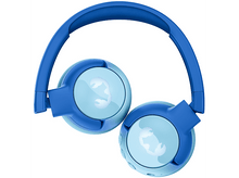 Charger l&#39;image dans la galerie, Vue aérienne d&#39;un casque bleu, avec écouteurs et arceau.
