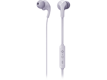 Charger l&#39;image dans la galerie, Écouteurs intra-auriculaires violets clairs sur fond blanc. Un écouteur et contrôleur visibles.
