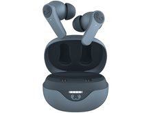 Charger l&#39;image dans la galerie, Écouteurs bleus dans l&#39;étui de chargement. Étui ouvert, montrant les écouteurs.
