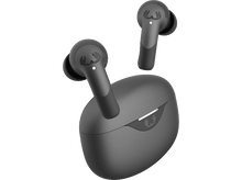 Charger l'image dans la galerie, Une paire d'écouteurs sans fil gris avec un étui de chargement. Les écouteurs ont un logo dessus.
