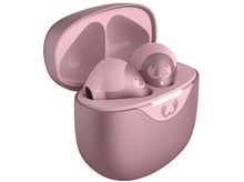 Charger l'image dans la galerie, Un étui d'écouteurs rose ouvert, révélant deux écouteurs roses à l'intérieur.
