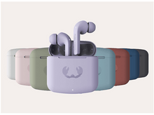 Charger l'image dans la galerie, Écouteurs et étuis de chargement en rangée, différentes couleurs, avec étui de chargement ouvert.
