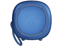Charger l'image dans la galerie, Haut-parleur circulaire bleu avec une poignée et le logo BOLD M3 sur fond blanc.
