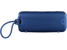 Charger l'image dans la galerie, Enceinte bluetooth rectangulaire bleue avec une sangle.
