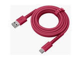 FRESH N REBEL FlexWave Silicone Braided Câble USB-A vers Câble USB-C 2 m Berry Red