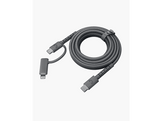 FRESH N REBEL FlexWave Silicone Braided Combo Câble USB-C vers USB-C + Lightning 2m Storm Grey