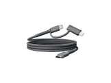 FRESH N REBEL FlexWave Silicone Braided Combo Câble USB-C vers USB-C + Lightning 2m Storm Grey