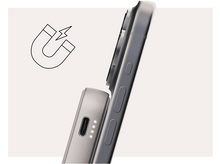 Charger l&#39;image dans la galerie, Téléphone en charge avec une batterie externe. Icône d&#39;aimant à côté.
