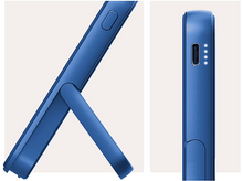 Charger l&#39;image dans la galerie, Support bleu avec téléphone bleu. Vues latérales et frontales. Fond blanc.
