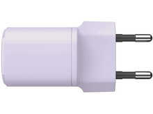 Charger l'image dans la galerie, Un adaptateur de prise blanc avec deux broches noires, vue de dessus, sur fond blanc.
