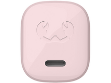 Charger l'image dans la galerie, Un étui de chargement carré rose clair avec un port USB-C et un élément décoratif.
