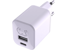 Charger l'image dans la galerie, Chargeur USB blanc avec deux ports.
