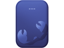 Charger l'image dans la galerie, Batterie externe bleue avec motif scorpion. Fond blanc, vue de dessus.

