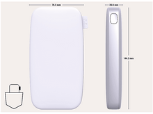 Charger l'image dans la galerie, Appareil blanc avec dimensions : 76,3 mm x 144,3 mm x 23,9 mm. Une illustration de poche.
