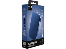 Charger l&#39;image dans la galerie, Une batterie externe bleue dans une boîte avec une étiquette bleue et blanche. La batterie externe est affichée.
