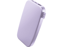 Charger l&#39;image dans la galerie, Une batterie externe violet clair sur fond noir. Elle a une surface lisse.
