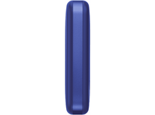 Charger l&#39;image dans la galerie, Batterie externe bleue, vue latérale, fond blanc.
