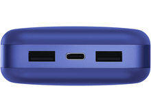 Charger l&#39;image dans la galerie, Une batterie externe bleue avec deux ports USB et un port Type-C.
