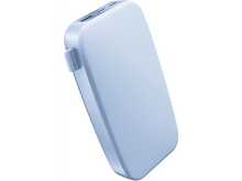 Charger l'image dans la galerie, Une batterie externe bleu clair sur fond blanc, légèrement inclinée.
