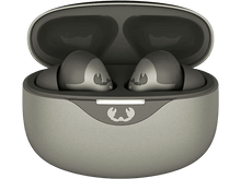 Charger l'image dans la galerie, Écouteurs dans un étui de chargement. L'étui est ouvert, révélant les écouteurs. Ils sont de couleur grise.
