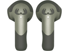 Charger l'image dans la galerie, Deux écouteurs vert olive, chacun avec un motif en forme de crabe, sur fond noir.
