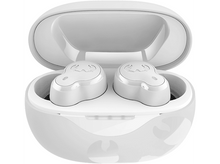 Charger l'image dans la galerie, Un aspirateur robot circulaire blanc avec un détail central doré.
