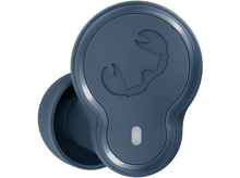 Charger l'image dans la galerie, Une paire d'écouteurs sans fil bleu-gris. L'un a un motif de scorpion.
