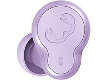 Charger l'image dans la galerie, Un seul écouteur lavande avec un logo de scorpion, vu d'en haut sur une surface blanche.
