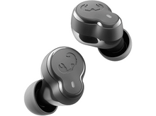 Charger l'image dans la galerie, Deux écouteurs sans fil gris foncé. Chaque écouteur a un emblème, le tout sur fond blanc.
