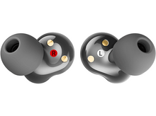 Charger l'image dans la galerie, Deux écouteurs gris avec marquages L et R, isolés sur fond blanc.
