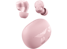 Charger l'image dans la galerie, Écouteurs roses et étui de chargement sur fond blanc, présentant le design et la couleur.
