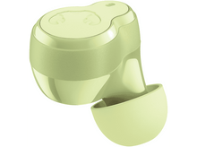 Charger l'image dans la galerie, Un seul écouteur vert clair. Il a une forme arrondie avec un embout souple.
