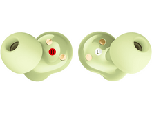 Charger l'image dans la galerie, Deux écouteurs vert clair, montrant les marquages L et R, sur fond blanc.
