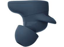 Charger l&#39;image dans la galerie, Un seul écouteur bleu, montrant l&#39;écouteur et une partie du corps, isolé sur fond blanc.
