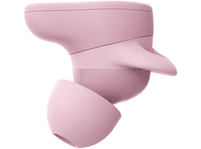 Charger l&#39;image dans la galerie, Écouteur sans fil rose, montrant l&#39;embout et le design incurvé.
