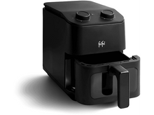 Charger l&#39;image dans la galerie, Friteuse à air noire avec une poignée et deux boutons de commande.
