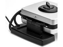 Charger l&#39;image dans la galerie, Gaufrier argenté et noir avec poignée et cadran.
