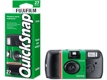 Charger l&#39;image dans la galerie, Appareil photo QuickSnap et boîte sur fond noir.
