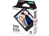 Boîte de film instantané noir Fujifilm Instax Square. La boîte présente une photo de trois femmes.