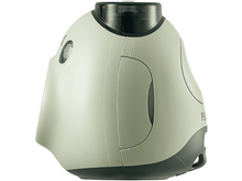 Charger l&#39;image dans la galerie, Vue latérale d&#39;un appareil gris en forme d&#39;œuf avec une zone noire sur le dessus. Une petite lumière est visible.
