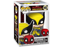 Charger l&#39;image dans la galerie, Figurine Funko Pop! de Deadpool et Wolverine dans une boîte d&#39;exposition.
