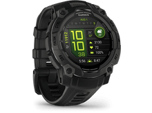 Charger l&#39;image dans la galerie, Smartwatch noire avec affichage sur fond noir.
