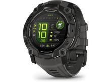 Charger l&#39;image dans la galerie, Smartwatch Garmin noire avec écran affichant des données, boutons visibles.
