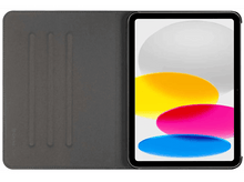 Charger l&#39;image dans la galerie, Étui de tablette ouvert avec tablette affichant une image abstraite colorée.
