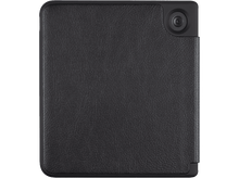 Charger l&#39;image dans la galerie, Une tablette noire fermée avec une zone de caméra surélevée en haut à droite. Texture cuir.
