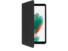 Charger l&#39;image dans la galerie, Tablette noire avec étui noir partiellement ouvert. L&#39;écran affiche des traits colorés sur fond blanc. Fond blanc.
